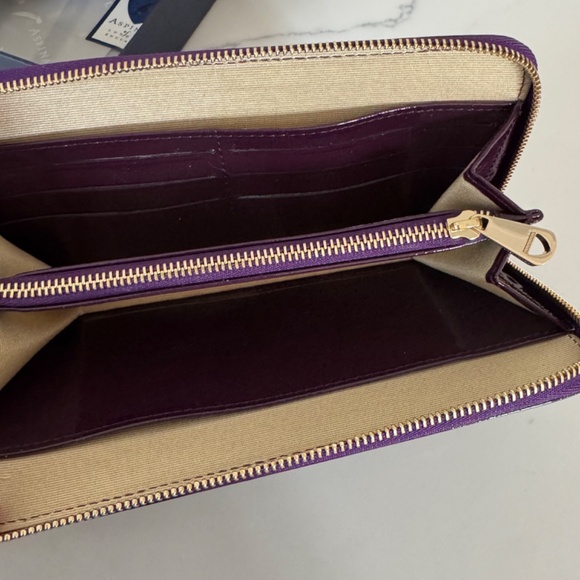 Aspinal Of London WALLET CLUTCH purple, NEW timeless, elegant - Picture 7 of 11